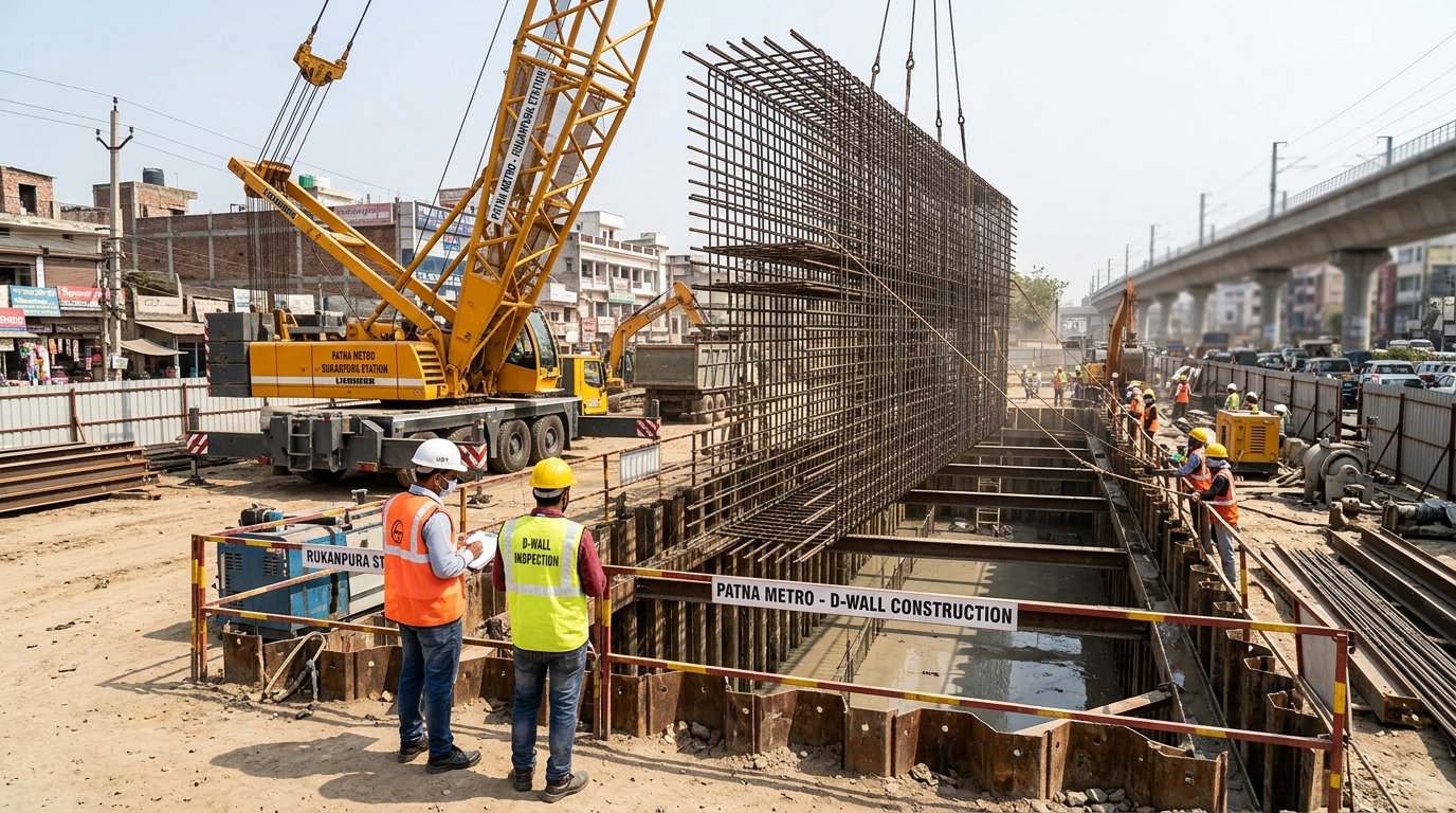 पटना मेट्रो: रुकनपुरा स्टेशन में D-Wall काम तेज, नवंबर में 4 TBM उतरेंगी — 10.5 KM अंडरग्राउंड रूट पर बड़ी तैयारी
